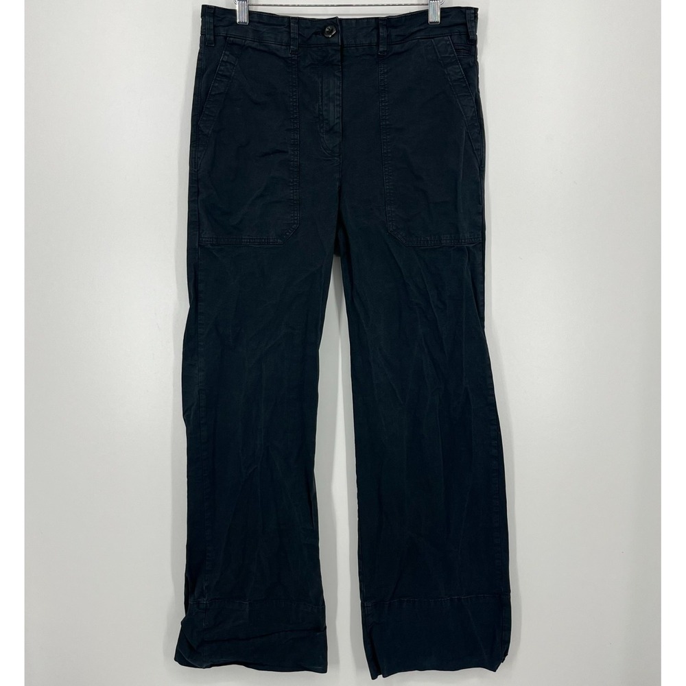 Maeve Anthropologie Pants Women's Size 10 Black Wide Leg Cotton Blend Solid